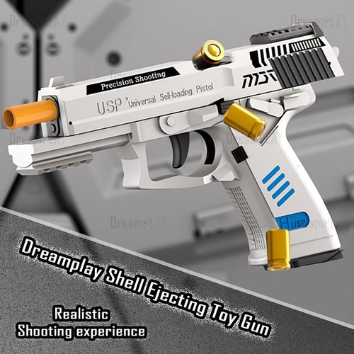 Toy gun automatic pull - automatic, pull-back