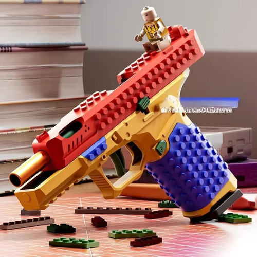 Building block pistol shell - block,